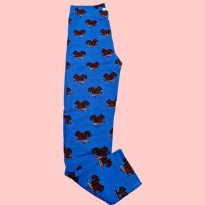 Pepco Full length Soft Cotton leggings Skinny Fit DarkBlue Squirrels NWOT
